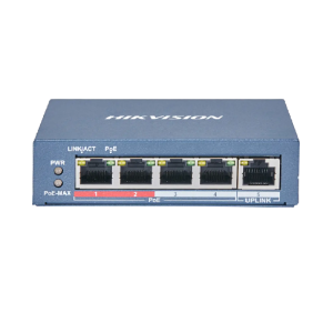 Hikvision DS-3E0105P-E(B) Коммутатор 4-портовый неуправляемый PoE