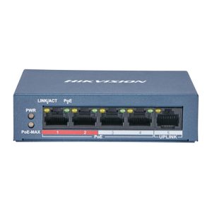 Hikvision DS-3E0105P-E/M Коммутатор 4-портовый неуправляемый PoE
