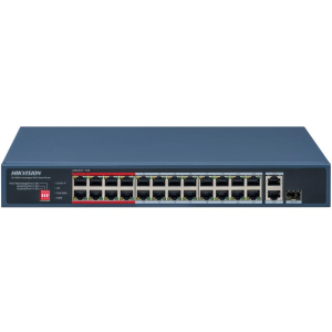 Hikvision DS-3E0326P-E/M(C) Коммутатор 24-портовый неуправляемый PoE