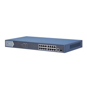 Hikvision DS-3E0518P-E(B) Коммутатор 16-портовый неуправляемый PoE
