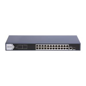 Hikvision DS-3E0526P-E(B) Коммутатор 24-портовый неуправляемый PoE