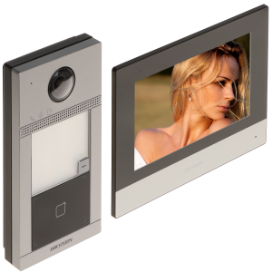 Hikvision DS-KIS604-P(C) Комплект DS-KV8113-WME1 (вызывная панель)+DS-KH6320-WTE1 (монитор 7“)+16гб