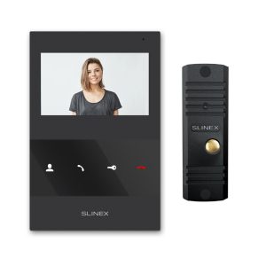 Slinex KIT SQ-04M цвет черный + ML-16HD цвет черный. Комплект домофона 4" + панель вызова